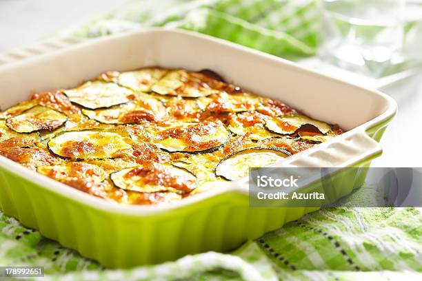 Casserole With Cheese And Zucchini In Baking Dish Stock Photo - Download Image Now - Zucchini, Gratin, Casserole