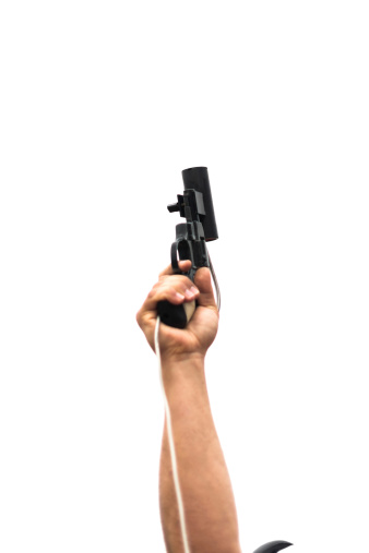 starter's gun before shooting