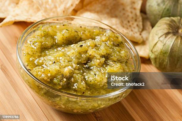 Fresh Homemade Salsa Verde Stock Photo - Download Image Now - Dessert Topping, Food, Freshness