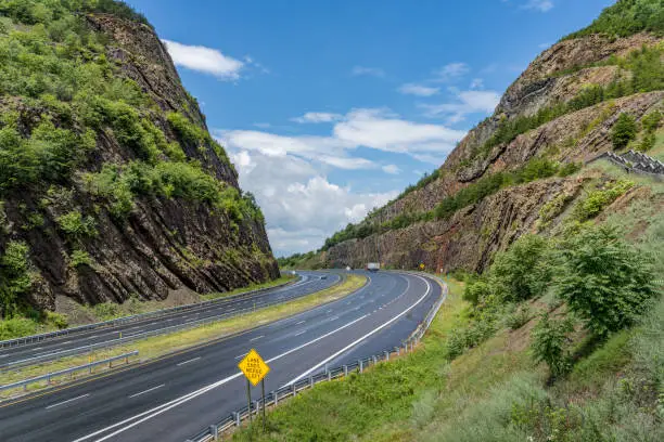 Photo of Sideling Hill road cut for I68 interstate near Hancock in Maryland