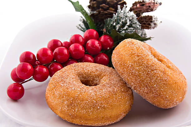 Donuts at Christmas stock photo