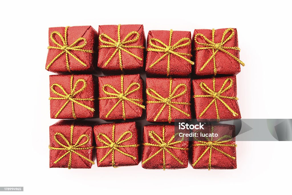 Gifts top view Gifts top view isolated on white background.See my Christmas images serie by clicking on the image below: Dozen Stock Photo