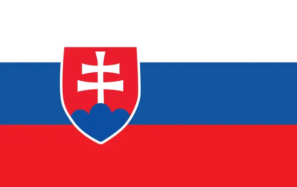 Vector illustration of Slovakia flag - original colors and proportions. Vector illustration EPS 10.