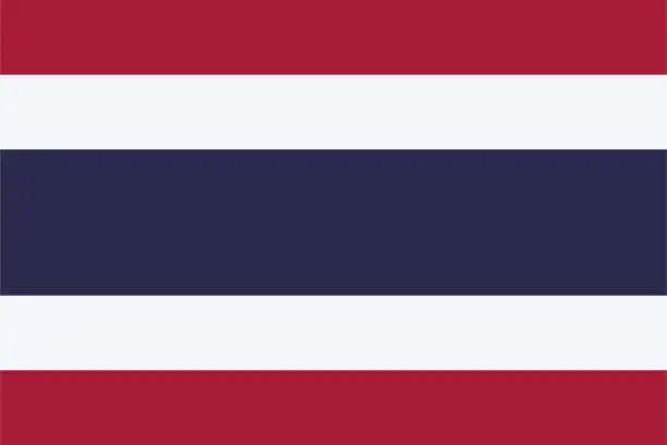 Vector illustration of Thailand flag - original colors and proportions. Vector illustration EPS 10.