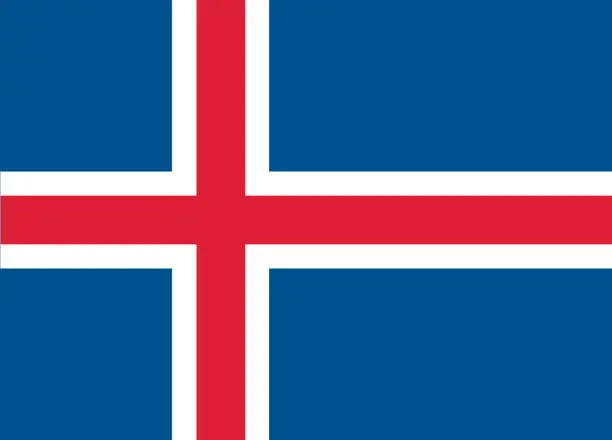 Vector illustration of iceland flag - original colors and proportions. Vector illustration EPS 10.