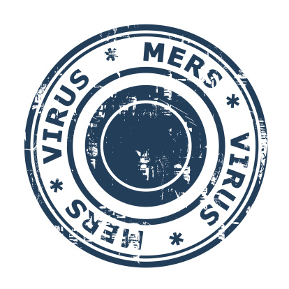 Middle East respiratory syndrome coronavirus, MERS, isolated on a white background.