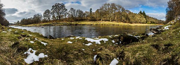 River Dee panorama, scotland stock photo