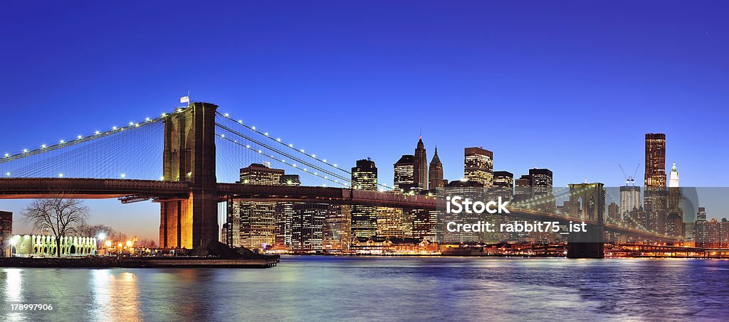 Ponte de Brooklyn - Royalty-free Anoitecer Foto de stock