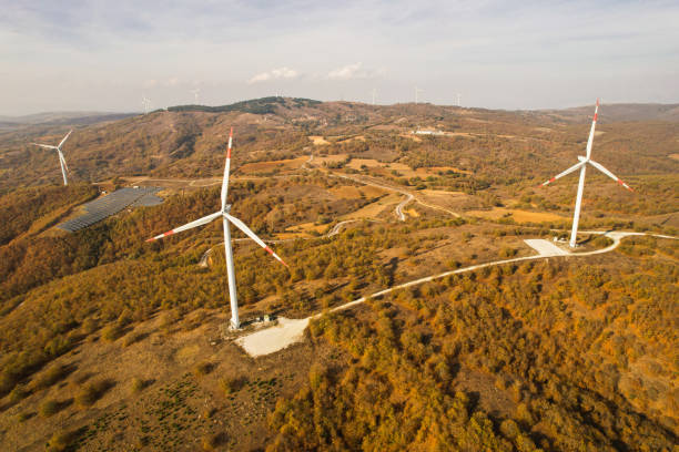 istock wind turbines in the forest area 1789984873
