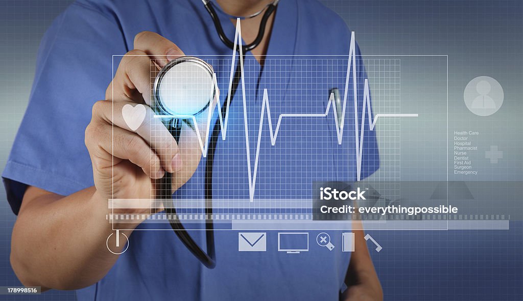 smart doctor smart doctor and technology as medical concept Cardiologist Stock Photo