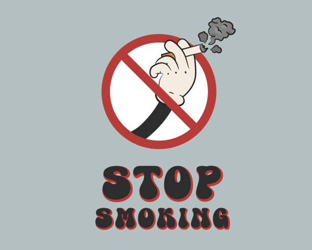 знак groovy stop smoking - ideas tobacco product addiction anti smoking stock illustrations