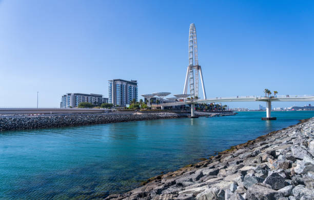 istock Bridge to the Ain Dubai observation wheel on Bluewaters Island from JBR beach 1789994332