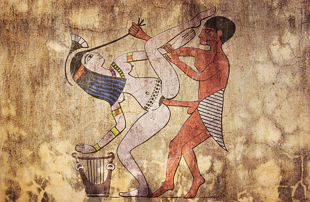 istock ancient Egypt - erotic drawing looks like fresco 179000333
