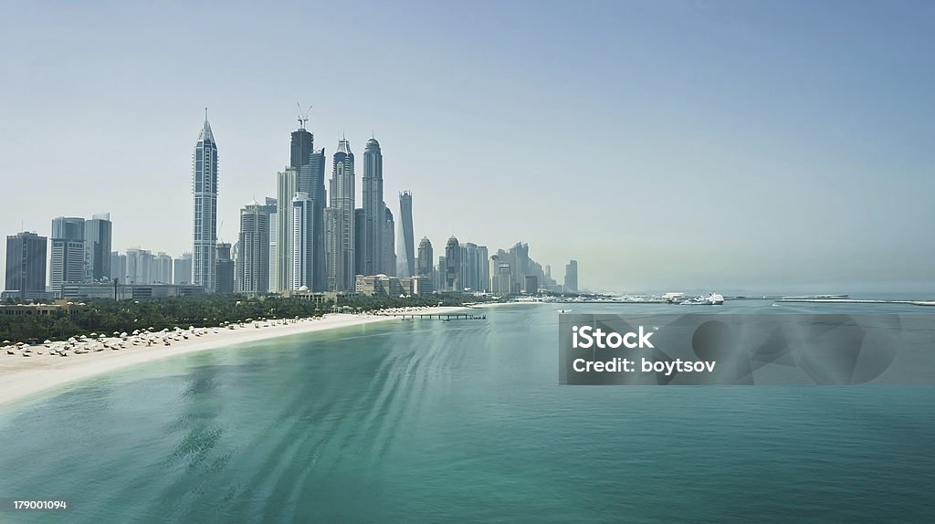 Dubai skyline The fastest growing city in the world. Architecture Stock Photo