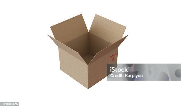Open Cardboard Box Isolated On White In Perfect Condition Stock Photo - Download Image Now