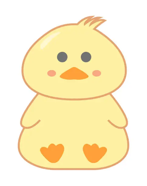 Vector illustration of Cute cartoon duck. Vector illustration.