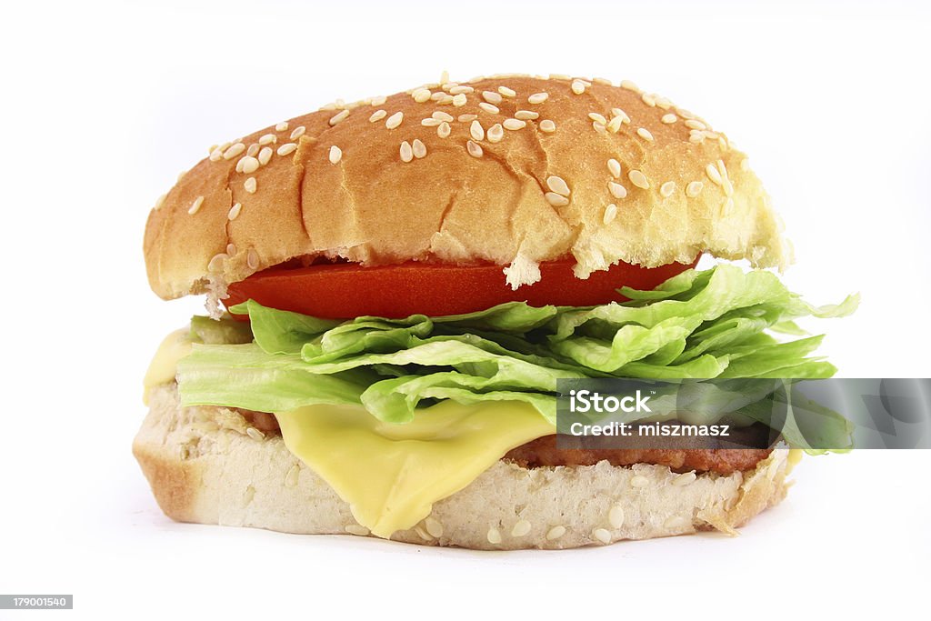 Muito suculento hambúrguer de carne bovina clássico - Foto de stock de Acabando royalty-free
