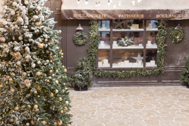 istock Christmas bakery showcase and Christmas decorations 1790020101