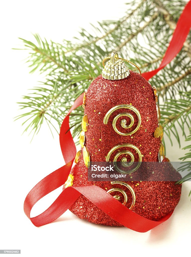 Composición de Navidad rojo bell símbolo de la Navidad - Foto de stock de Abeto libre de derechos