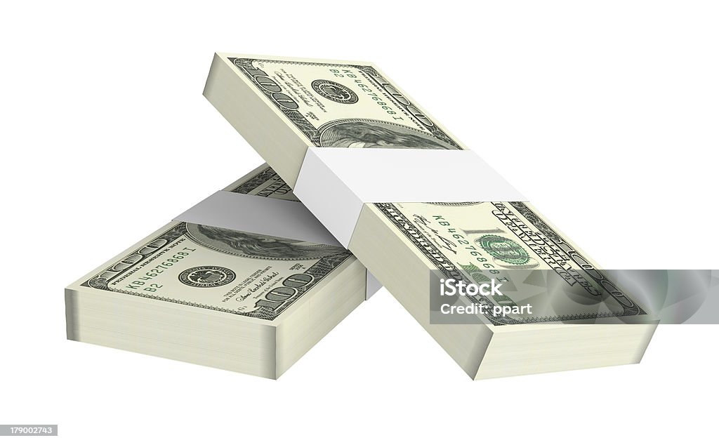 Pilha de notas de 100 dólares - Foto de stock de Abundância royalty-free