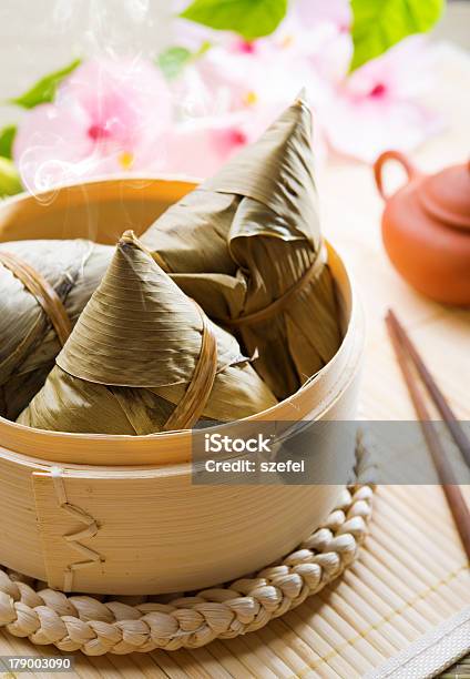 Chinese Food Rice Dumpling Stock Photo - Download Image Now - Asian Culture, Bamboo - Material, Basket