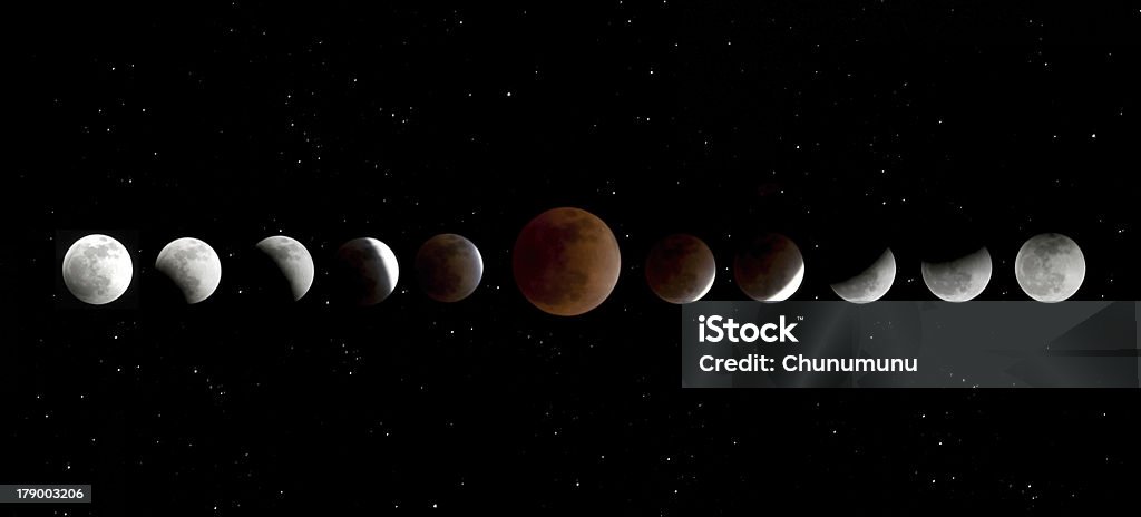 Fases do Eclipse Lunar - Foto de stock de Eclipse Lunar royalty-free