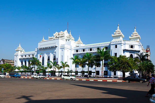 Yangon city hall and courtyard Myanmar, The country of temples yangon photos stock pictures, royalty-free photos & images