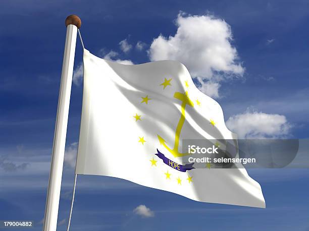 Rhode Island Flag Stock Photo - Download Image Now - Clipping Path, Cloud - Sky, Cloudscape