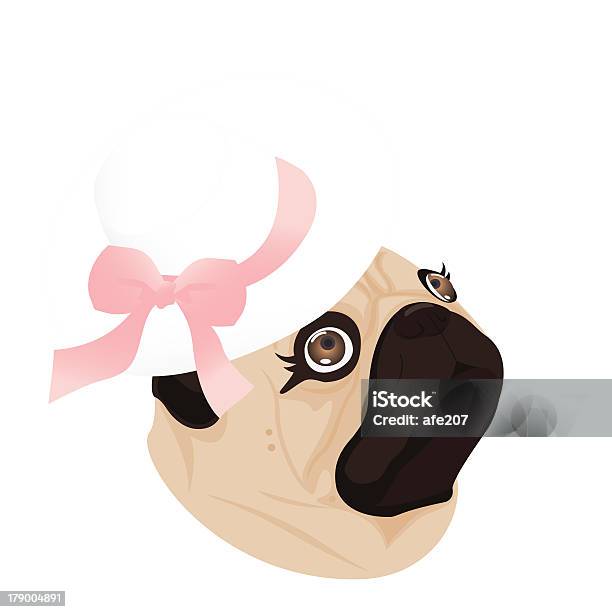 パグ Lady 犬のリボン - イラストレーションのベクターアート素材や画像を多数ご用意 - イラストレーション, スクエア, デザイン要素