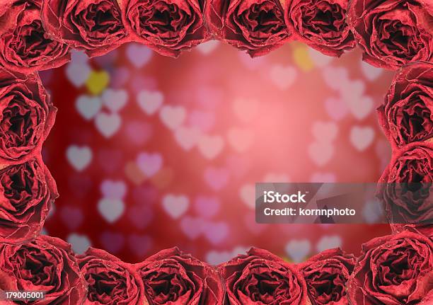 Сухие Красные Розы Кадр В Форме Сердца На Фоне Боке Размытия — стоковые фотографии и другие картинки Без людей