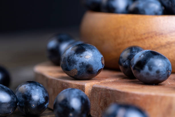 istock Blue grapes grown in a home vineyard 1790053476