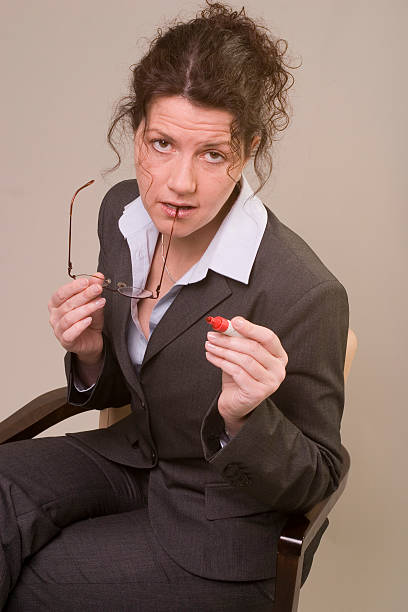 istock Business Woman with red pen 179006065