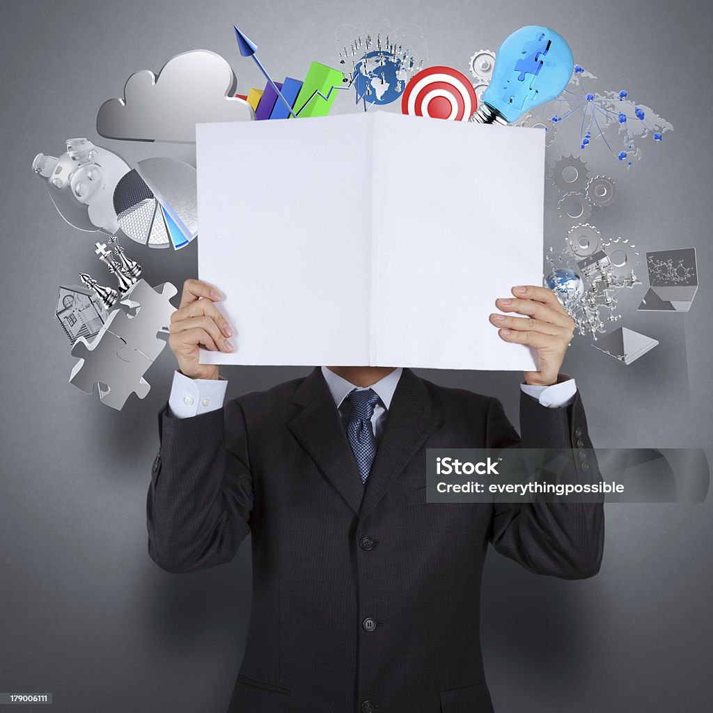 businessman hand show book of success business businessman hand show book of success business as concept Advice Stock Photo