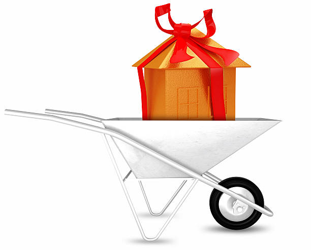 istock golden home in cement cart 179006260