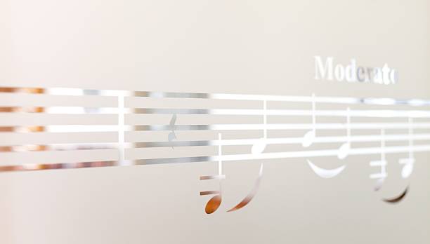 istock Musical notes on frosted glass, art background 179007550