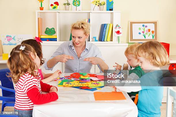 Preschool Children In The Classroom With A Teacher Stock Photo - Download Image Now