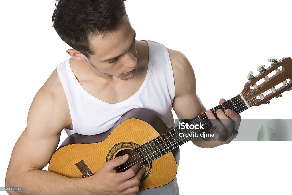 Joven tocando la guitarra - Foto de stock de A la moda libre de derechos