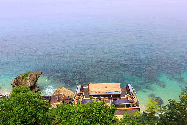Spectacular bar on the cliff in a luxury beach resort in Bali, Indonesia