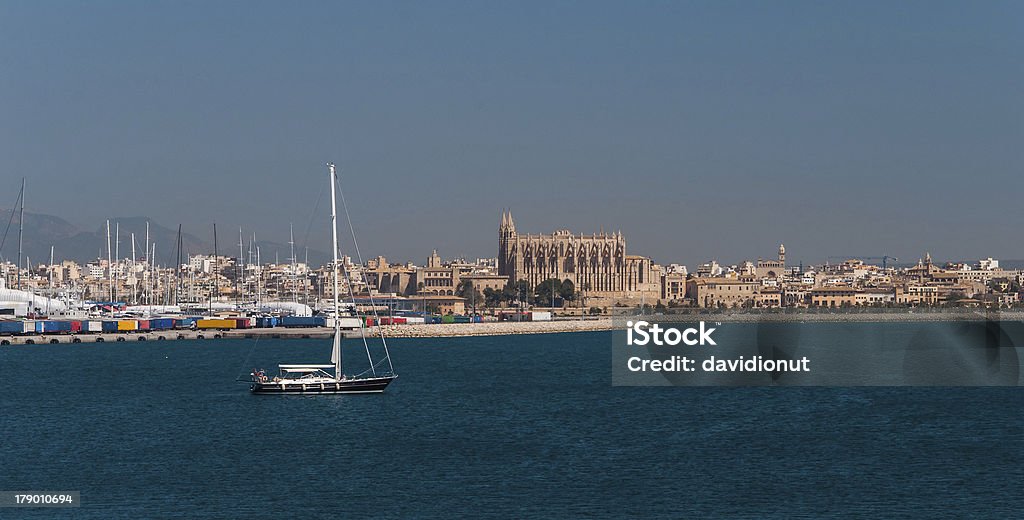 Palma de Maiorca panorama, vista do mar - Royalty-free Antigo Foto de stock