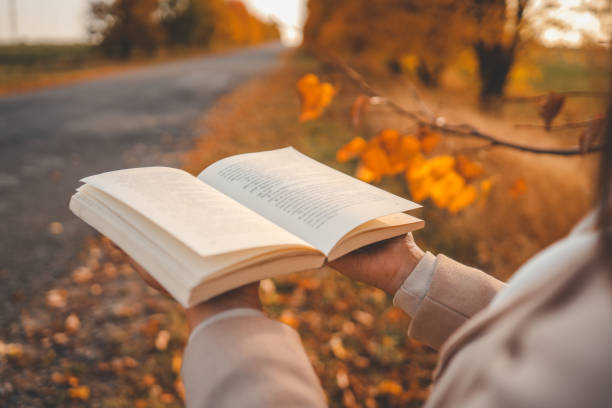 istock Open book in hands in nature 1790108098