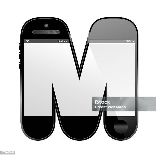 Telefone Inteligente Em Forma De Design Alfabeto Letra M - Fotografias de stock e mais imagens de Alfabeto