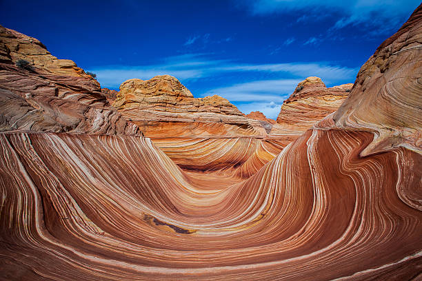 Rock formation of The Wave stock photo