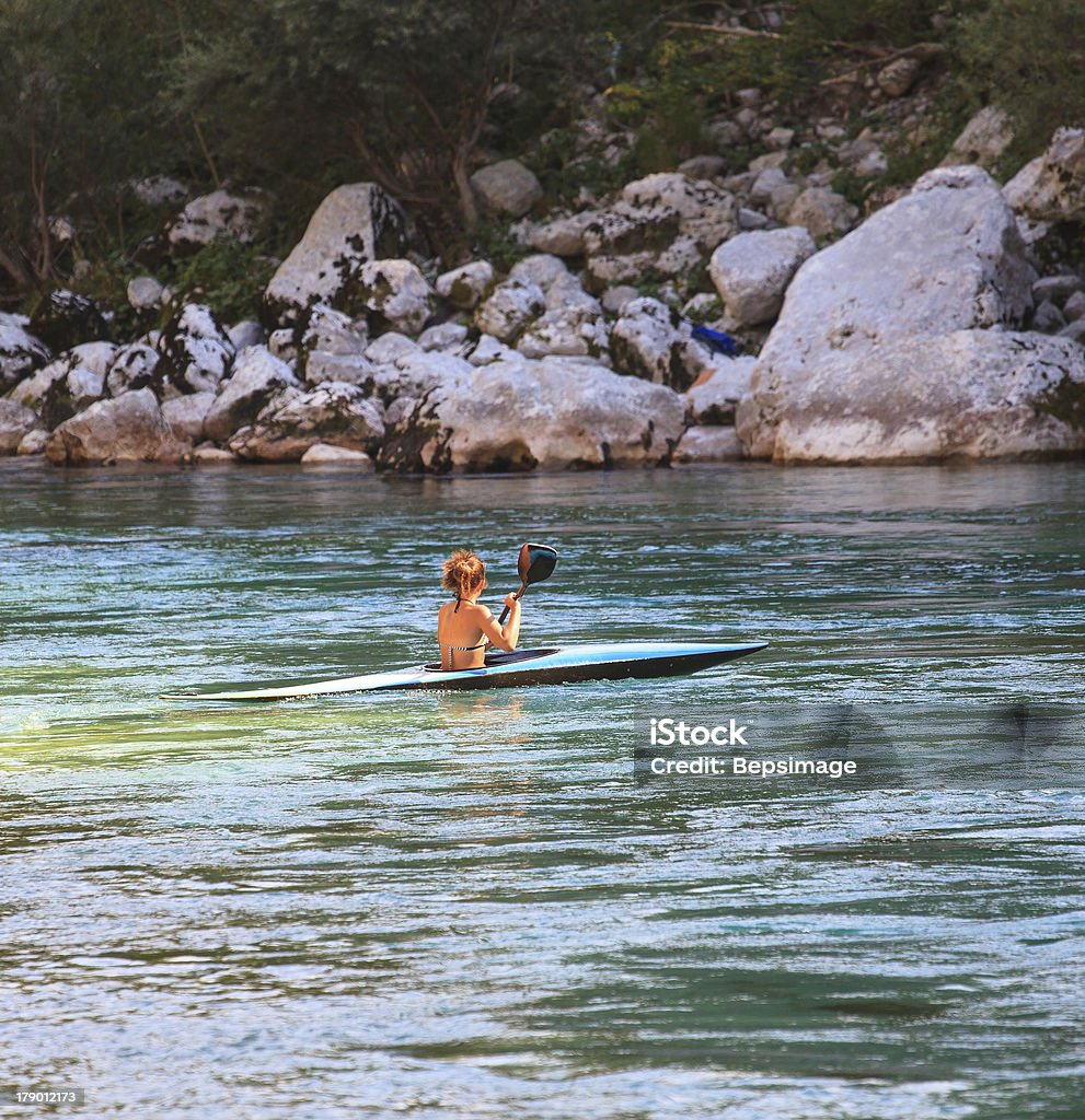 Kayak sur la Rivière Soca, la Slovénie - Photo de Activité libre de droits