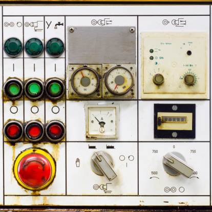 old control panel with buttons