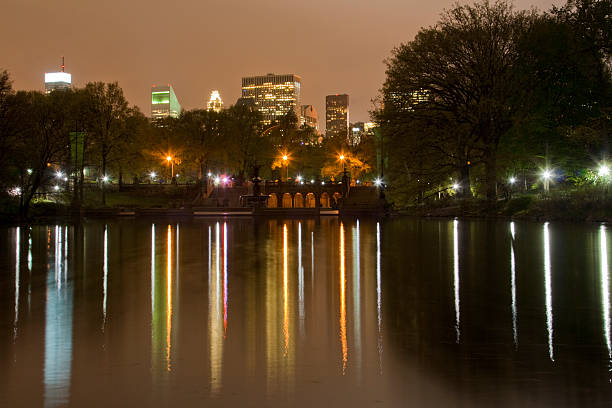 istock Midnight lake view in Central Park 179012752