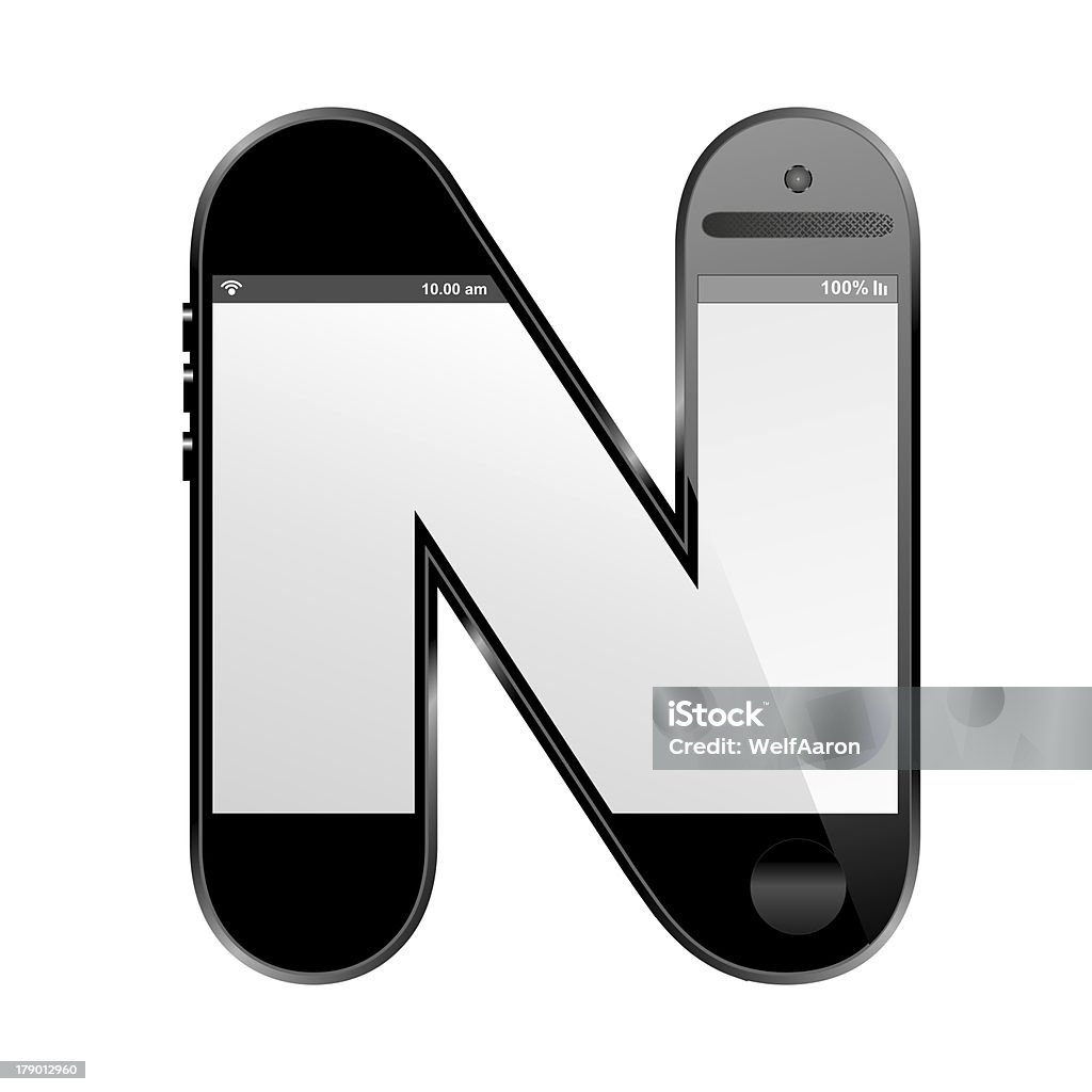 Telefone Inteligente em forma de Alfabeto de design de letra, N - Royalty-free Alfabeto Foto de stock