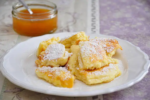 Kaiserschmarrn - German pancakes with applesauce