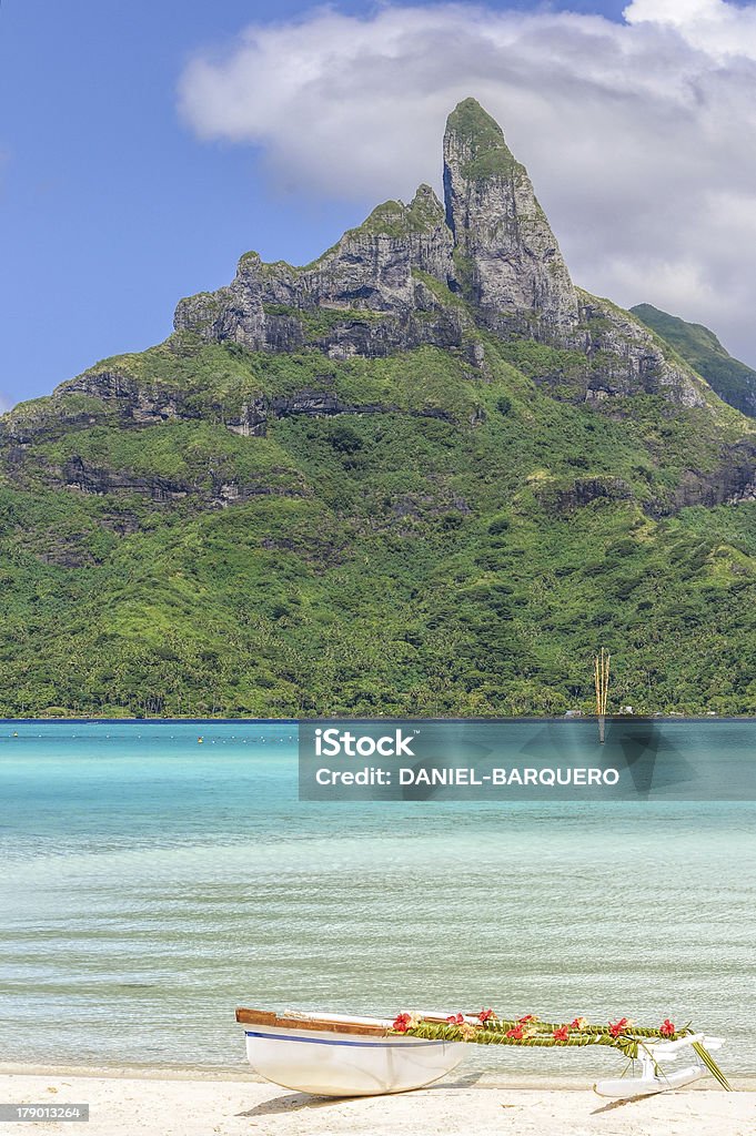 Polynesischen Kanus in Bora Bora - Lizenzfrei Atoll Stock-Foto