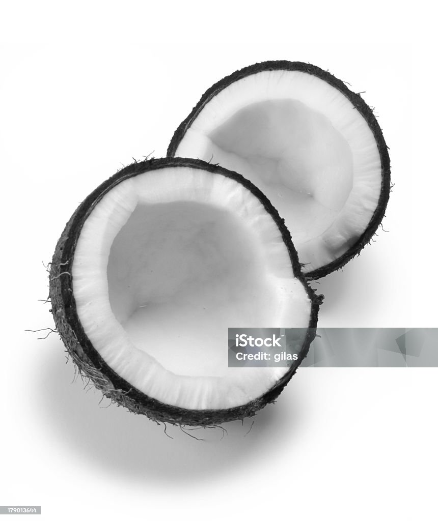 coconut coconut broken into two parts on a white background Broken Stock Photo