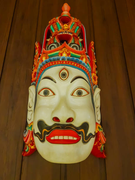 Traditional Balinese Barong figure on street ceremony in island Bali, Indonesia. Close up
